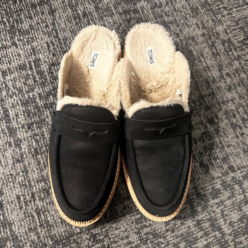 TOMS Black Slip-On Shoes